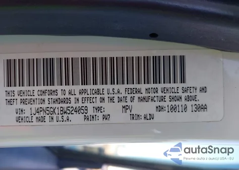 2011 Jeep Liberty Limited Edition из США, поврежденный, VIN 1J4PN5GK1BW524059